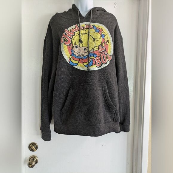 Rainbow bright XL Made In The 80's Dark Grey Hooded Sweatshirt - Picture 1 of 5